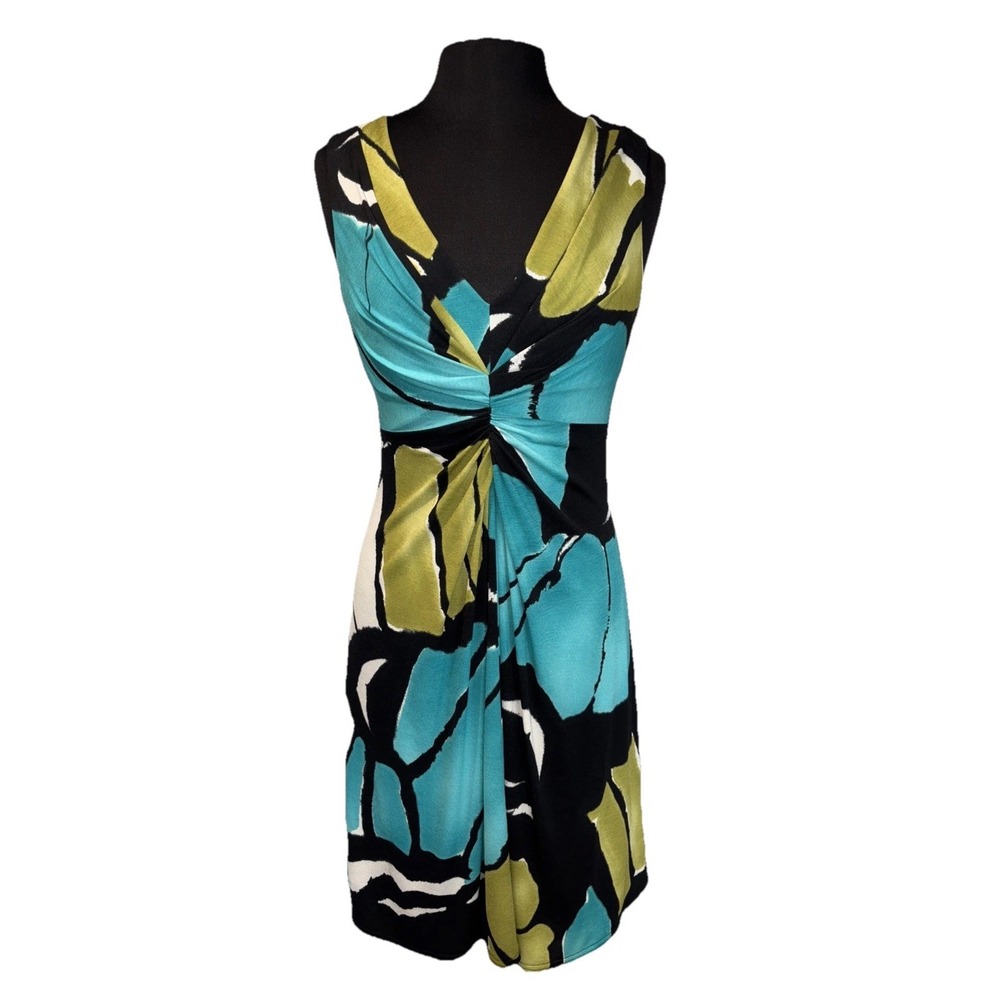 NEW Joseph Ribkoff Sleeveless Twist Dress Women's Size 8 Turquoise Lined Stretch